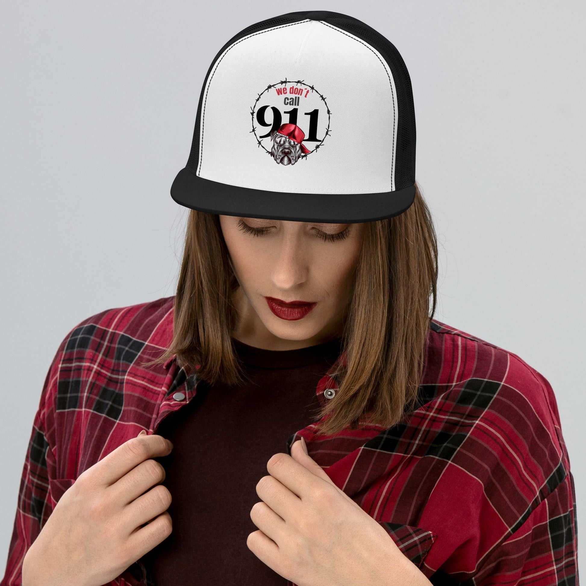 Pitbull Cap | We Don’t Call 911 Barbed Wire Design - The snout club 1985