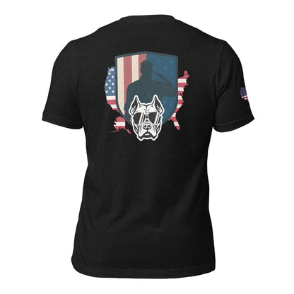 Pitbull Veteran T-Shirt | US Flag Graphic Tee - The snout club 1985