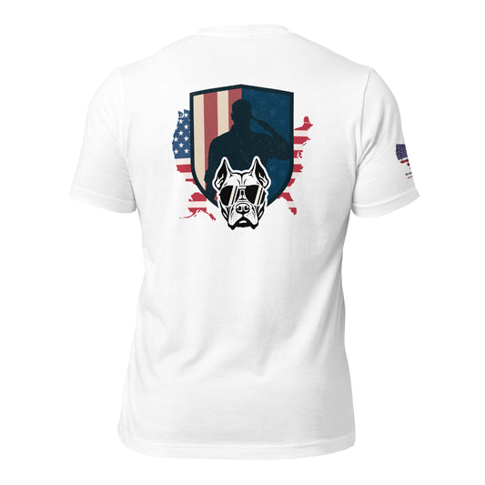 Pitbull Veteran T-Shirt | US Flag Graphic Tee - The snout club 1985