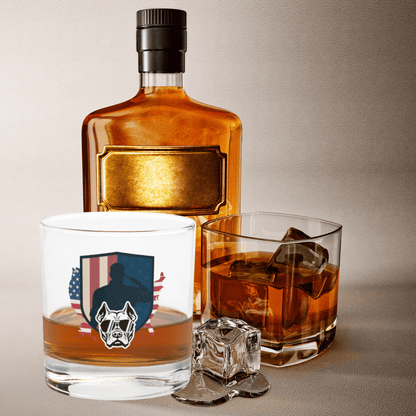 Veteran Whiskey Glass | Patriotic Dog Rocks Glass - The snout club 1985