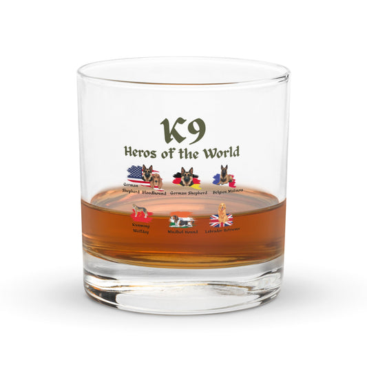 Whiskey Glass K9 Heroes of the World – Honoring Military & Service Dogs - The snout club 1985