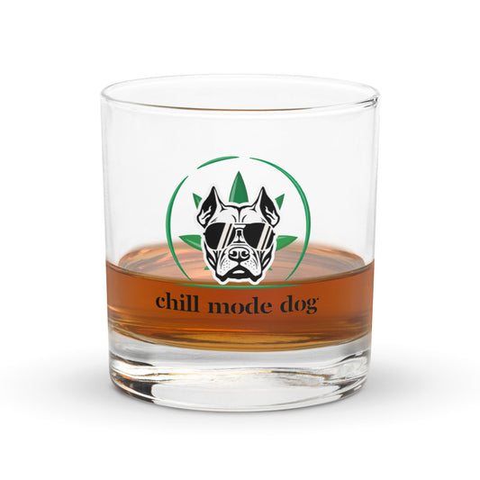 Whiskey Glass with Dog & Cannabis Design - The snout club 1985
